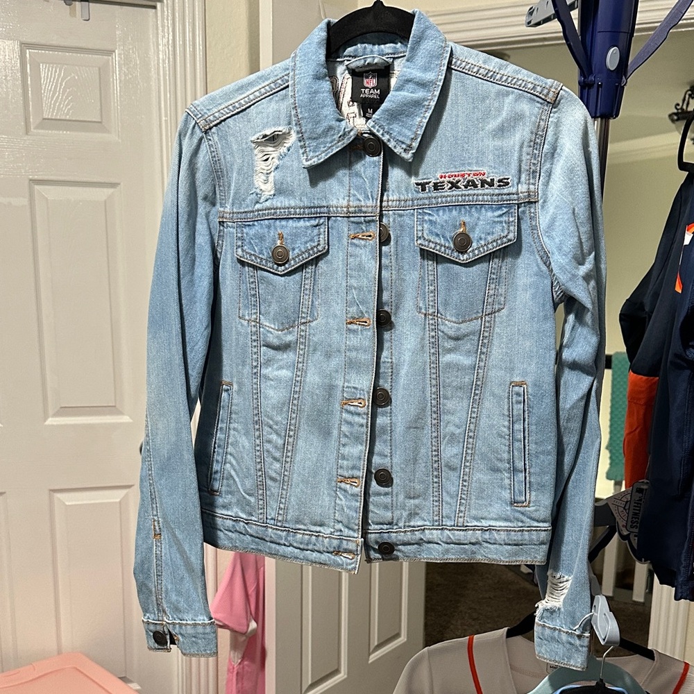 NFL Texans Light Blue Jean Jacket